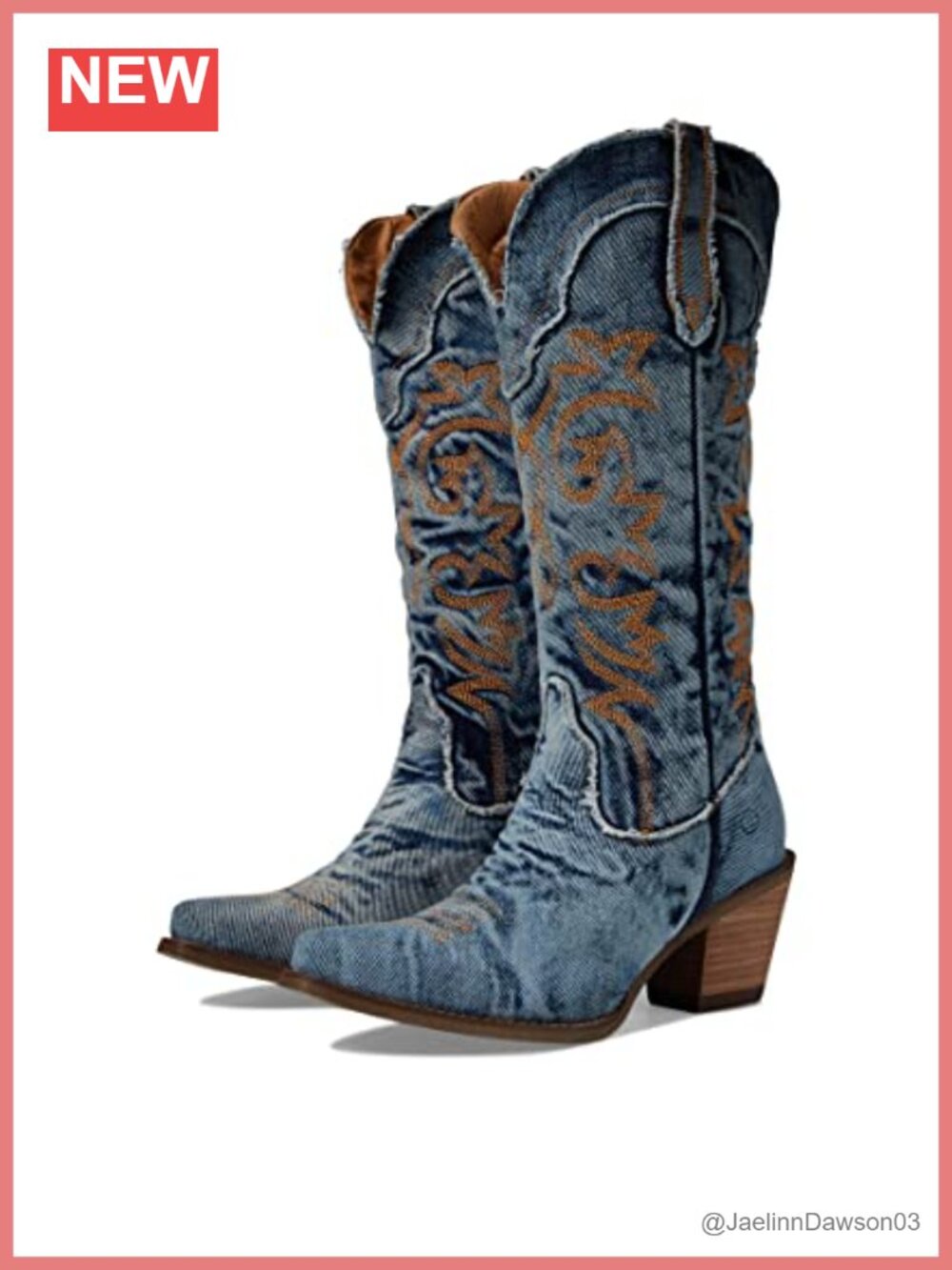 Dingo Texas Tornado Denim Equestrian Boots Faux Leather Knee High